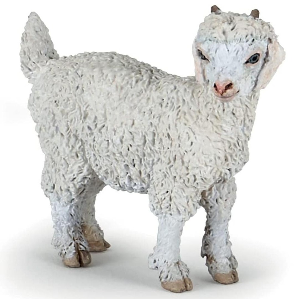 Young Angora Goat Figurine - Hand Painted Farm Animal Figure - New‎ Papo 51171